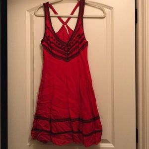 Red and black free people dress